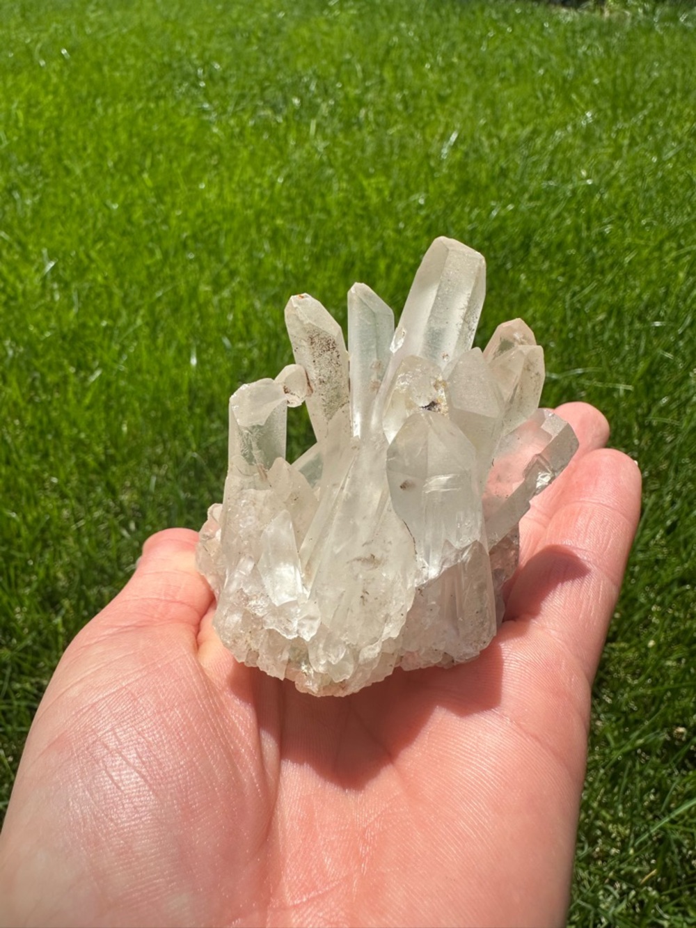 Clear Quartz Crystal Cluster - Translucent White from Madagascar